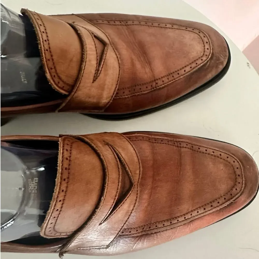 Johnston &‎ Murphy Brown Leather Penny Loafers Men’s Size 9 Slip On Dress Shoes